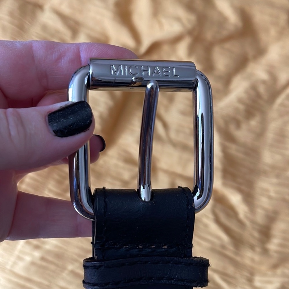 Micheal Kors Black Leather Belt